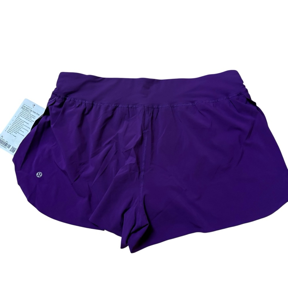 Lululemon Fast and Free High Rise Classic Fit Split Shorts 3" College Purple - Picture 2 of 5
